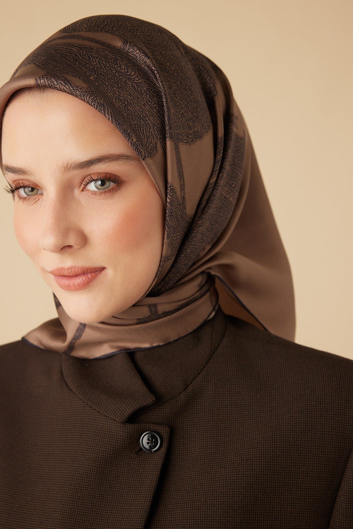 Ferya Mulberry İpek Eşarp - Camel