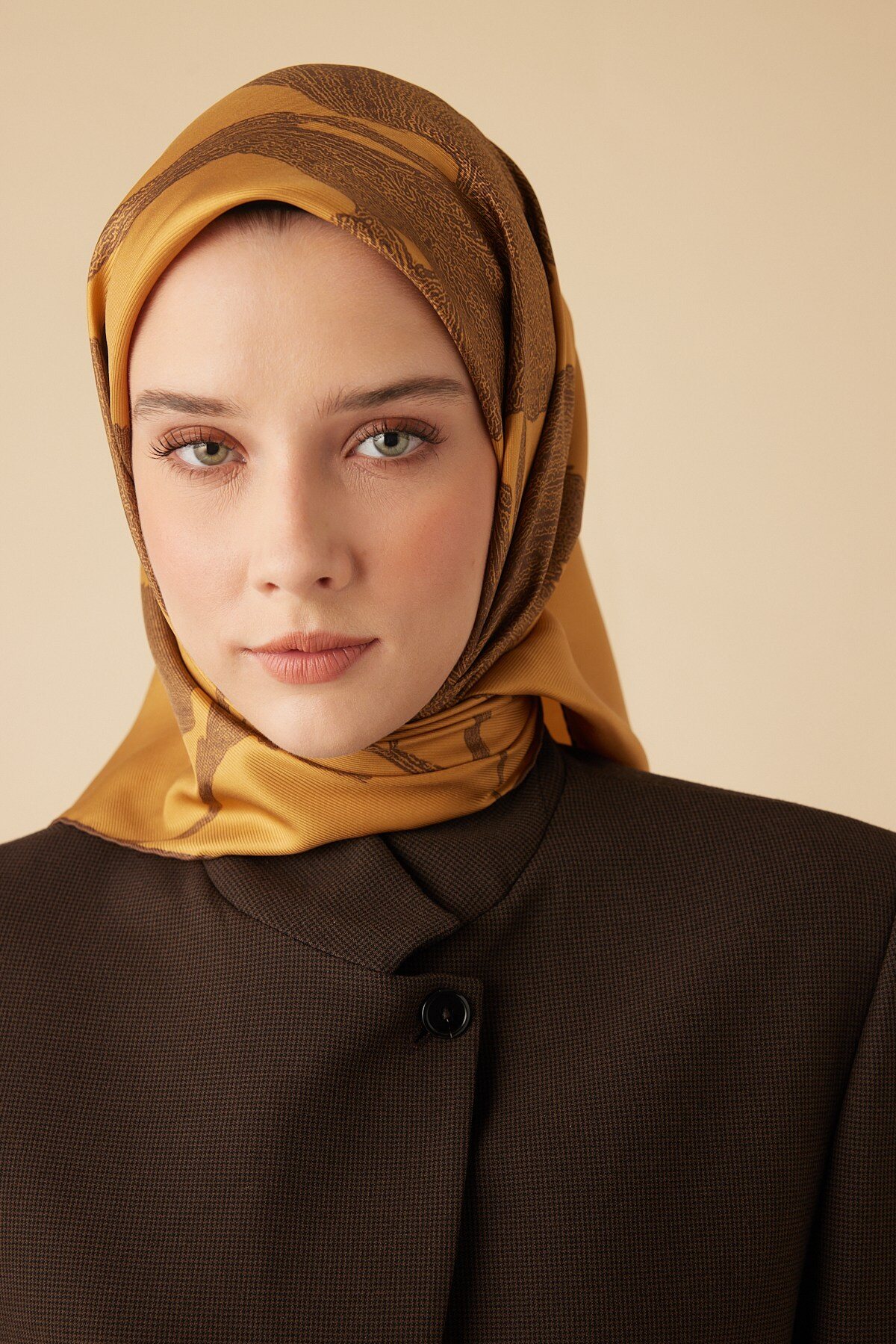 Ferya Mulberry İpek Eşarp - Hardal