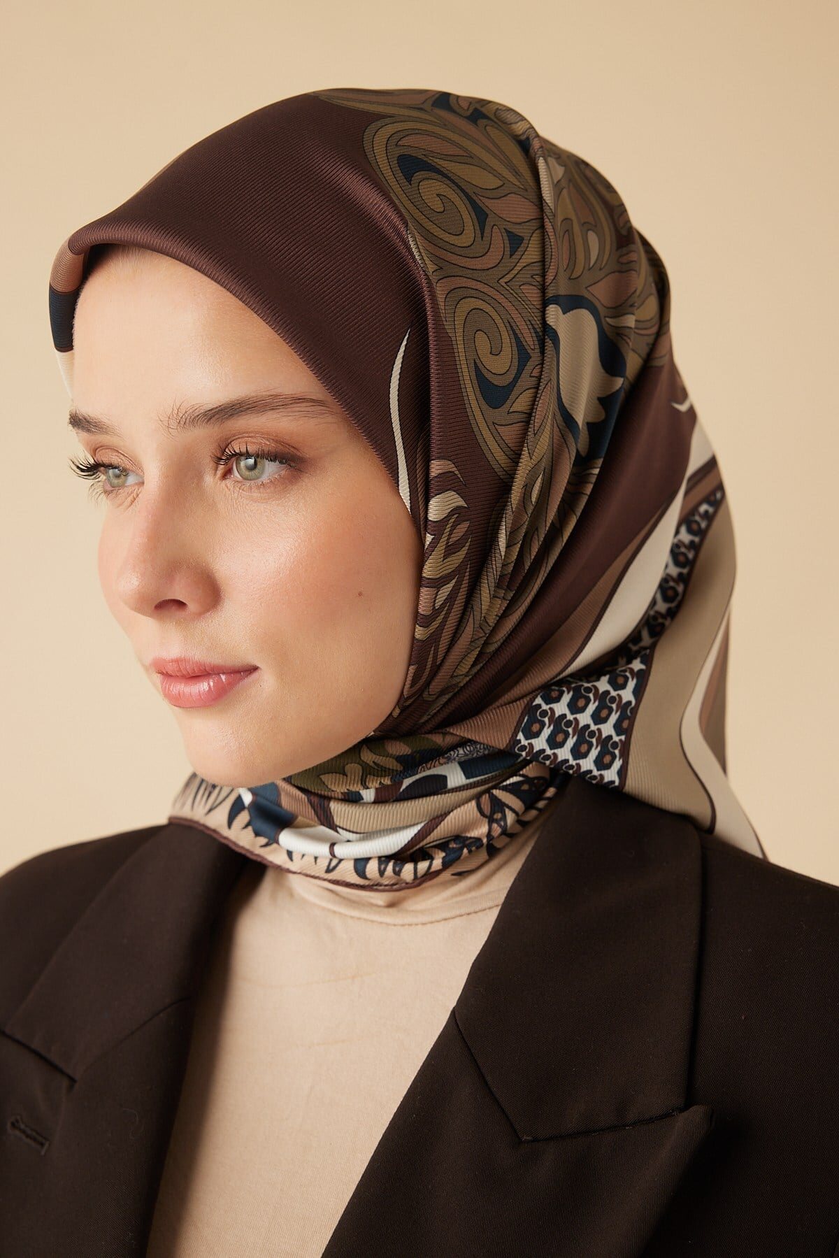 Verda Mulberry İpek Eşarp - Vizon
